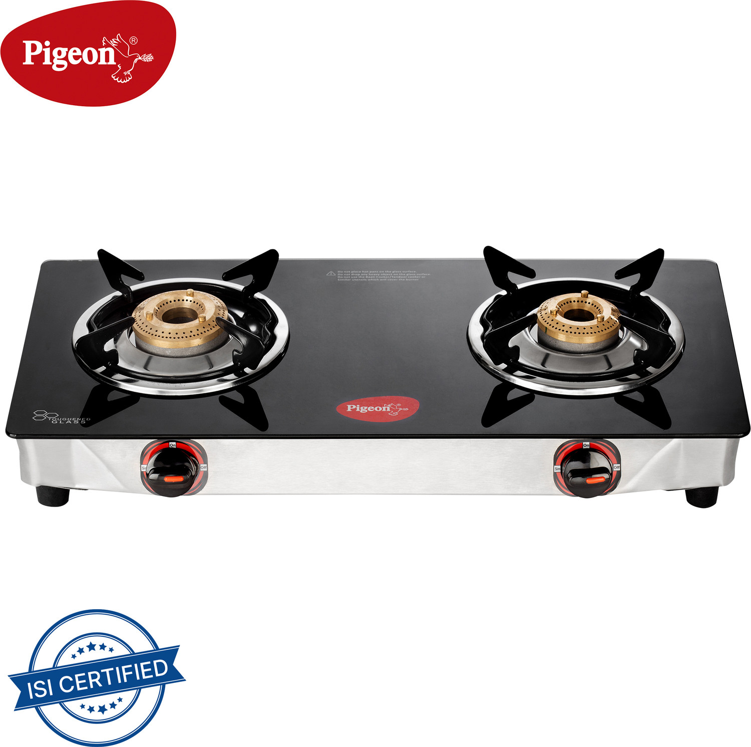 Pigeon Popular 2 Burner Glass Manual Gas Stove - Image 1
