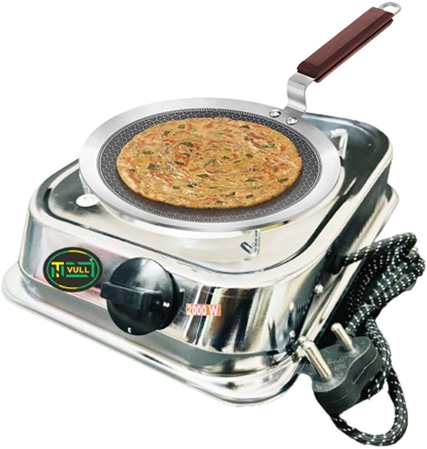 Image of BESTHOT 2000 W Infrared Cooktop Push Button (Silver, 2000W Electric Coil.)