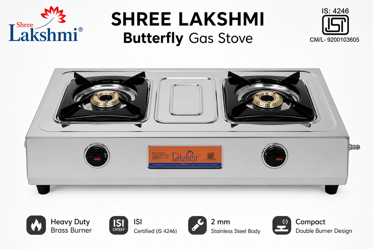 SHREE LAKSHMI Stainless Steel Manual Gas Stove