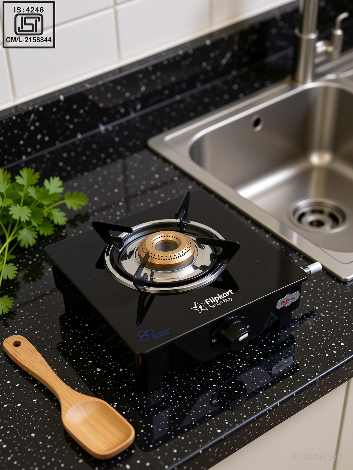 Image of JAI LAXMI Single Burner (1 Burner) Stainless Steel Manual Gas Stove (1 Burners)