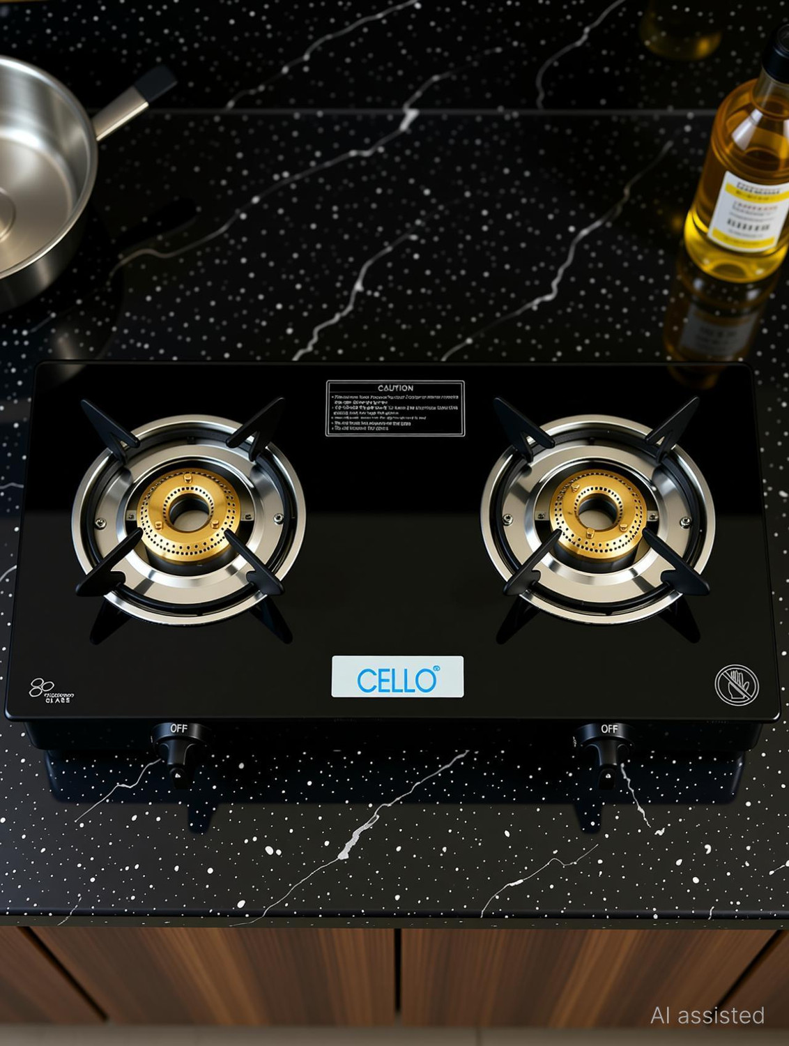 Image of Vidiem VEDA GS G3 309A COOKTOP Glass Manual Gas Stove (3 Burners)