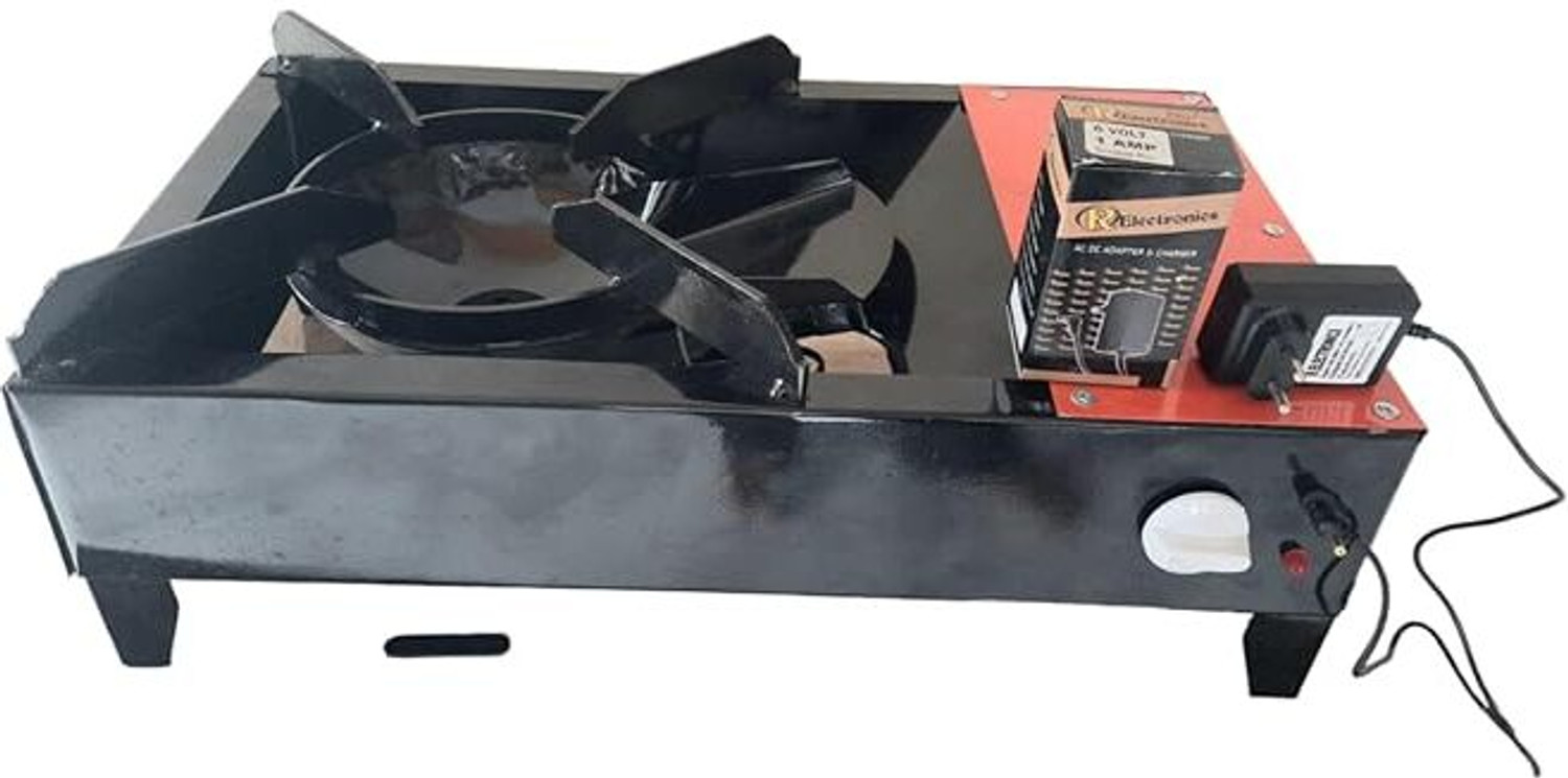 Image of Sanskruti Chul Wood & Coal Stove Lakud Kolsa Shegadi - Cooking Stove Indoor / Outdoor Orange Stainless Steel Manual Gas Stove (1 Burners)