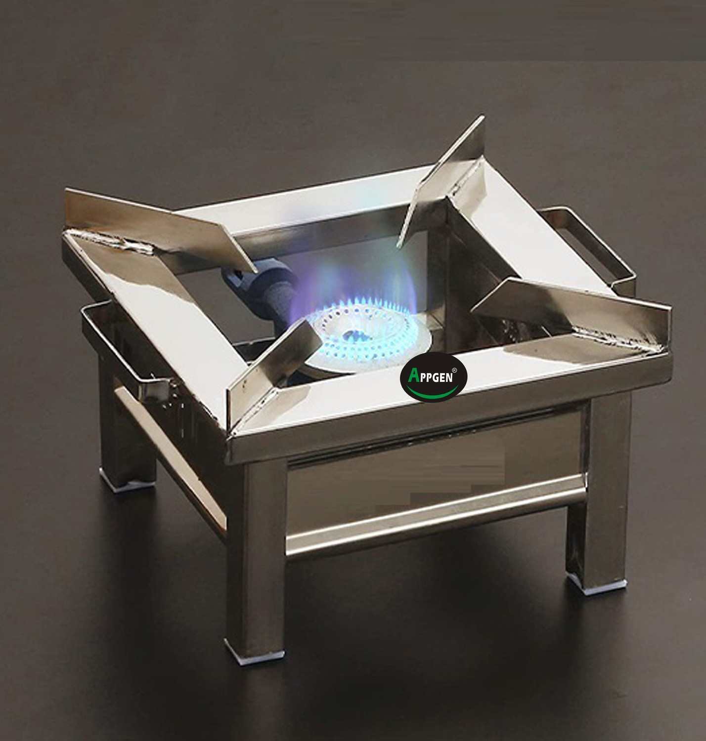 Image of TECHEL Mini Portable Square Shaped Gas Burner Camping Stove Wiyhout Cylinder NBM31 Stainless Steel Manual Gas Stove (1 Burners)