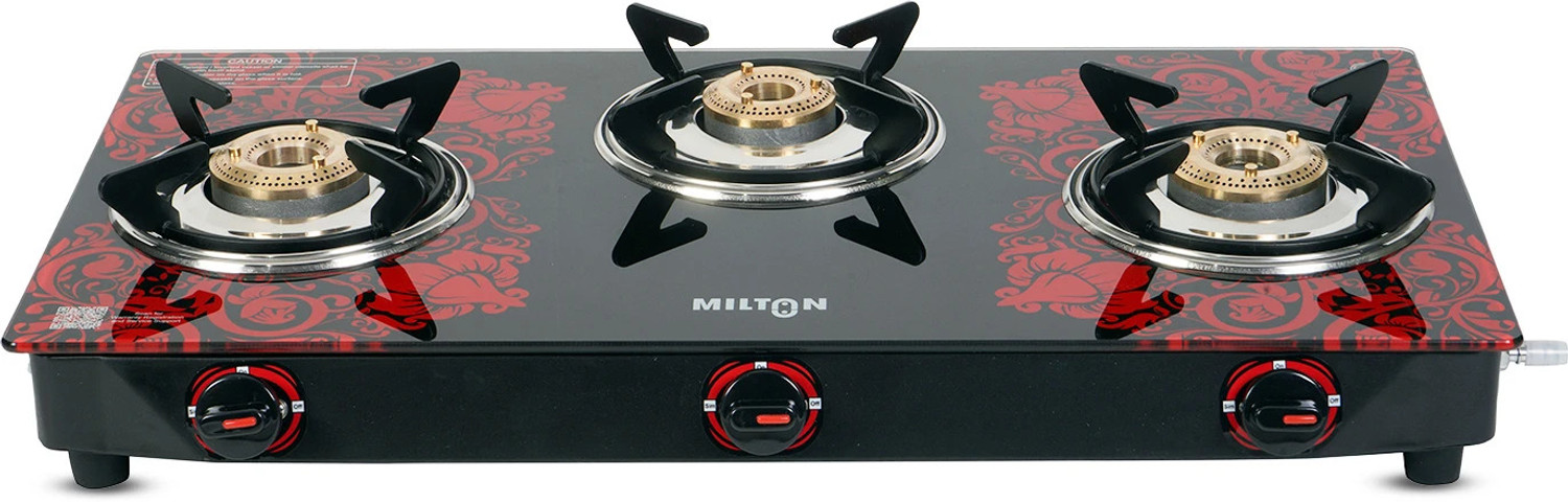 Image of SURYA APEX Glass Automatic Gas Stove (3 Burners)