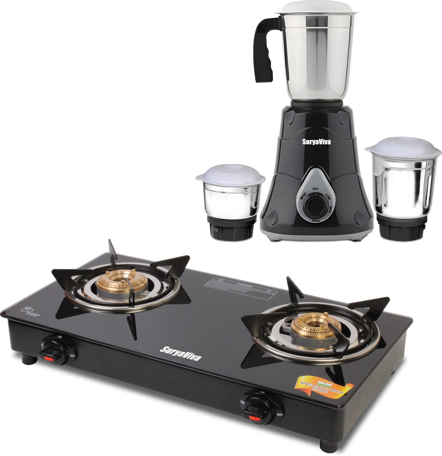 Image of Vidiem VEDA GS G3 309A COOKTOP Glass Manual Gas Stove (3 Burners)