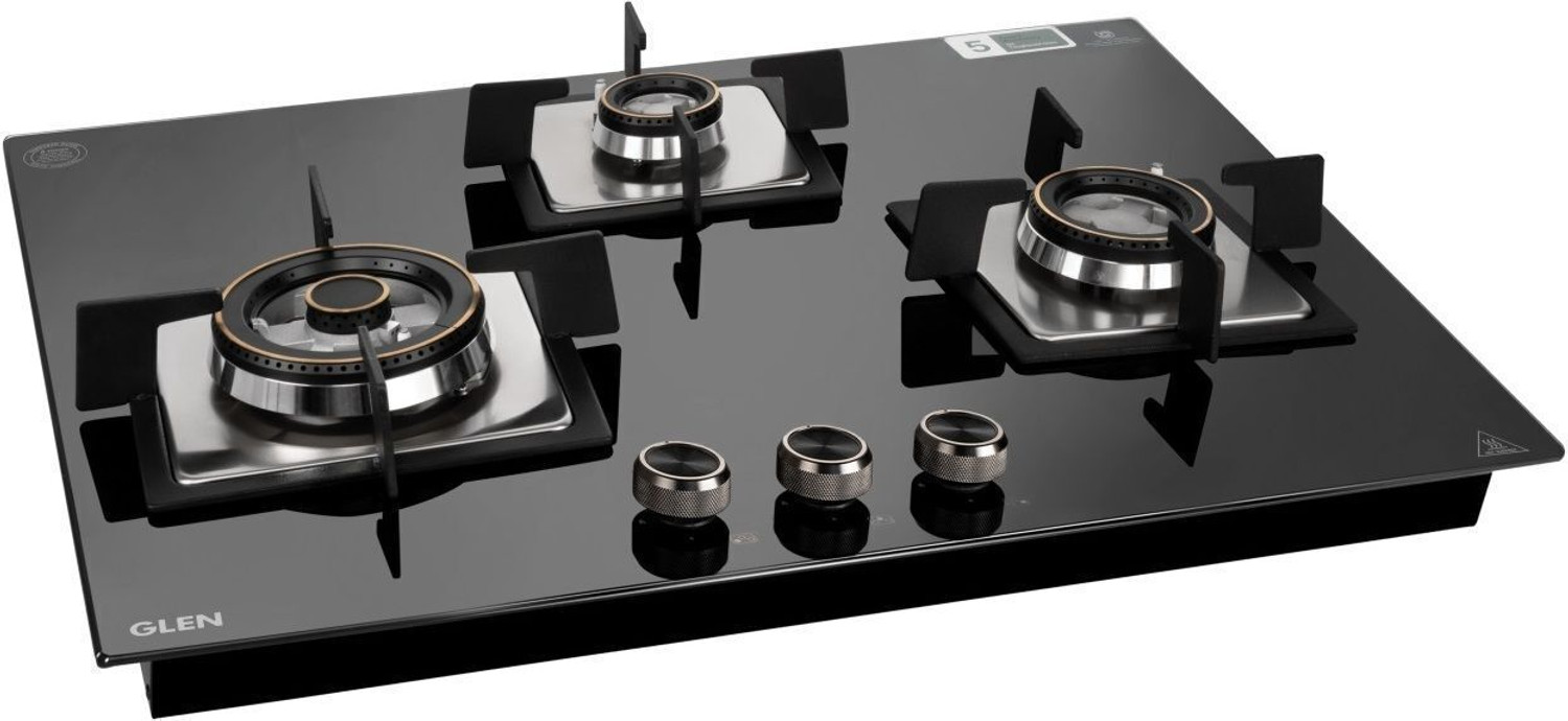 Image of Vidiem VEDA GS G3 309A COOKTOP Glass Manual Gas Stove (3 Burners)