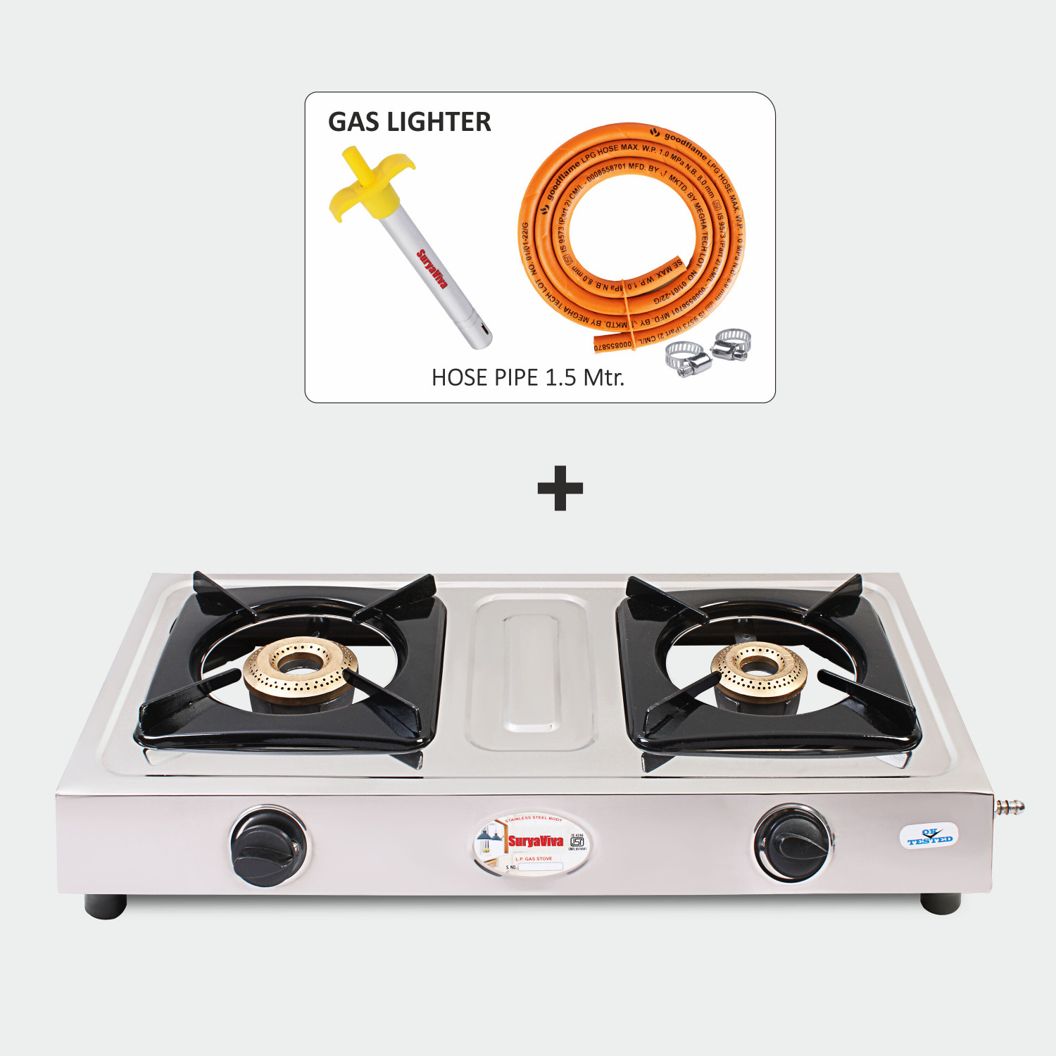 Image of JAI LAXMI Single Burner (1 Burner) Stainless Steel Manual Gas Stove (1 Burners)