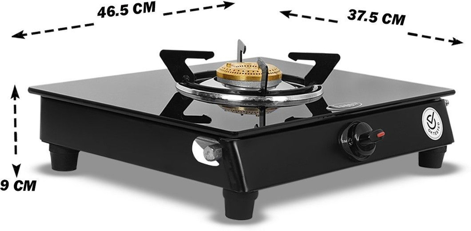 Image of Suraksha Shine Crystal Single Glass Manual Gas Stove (1 Burners)