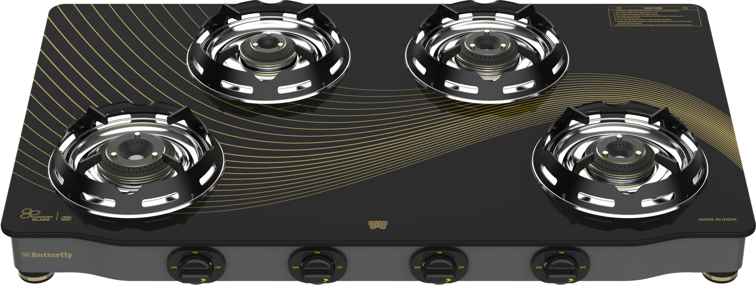 Image of Crompton HOB-OPFB784TI-MBL Glass Automatic Hob (4 Burners)