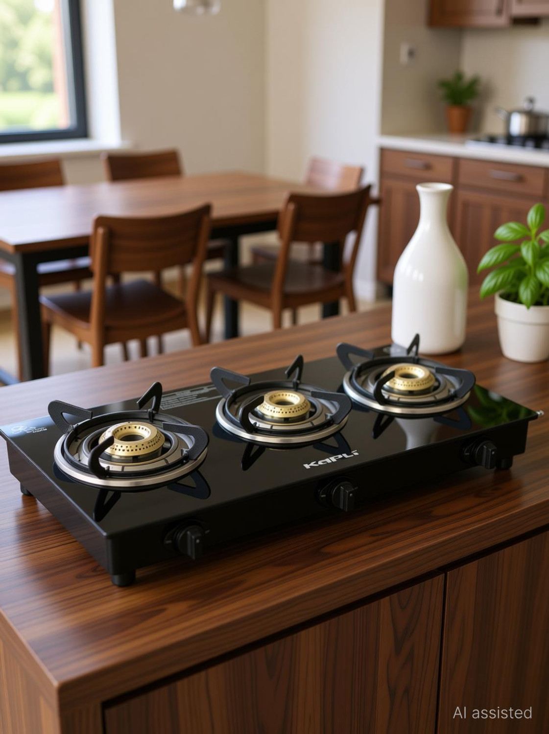 KAPLI Premium Toughened ISI Certified | Black Cooktop | 6mm Heat Resistant Glass | Glass Manual Gas Stove