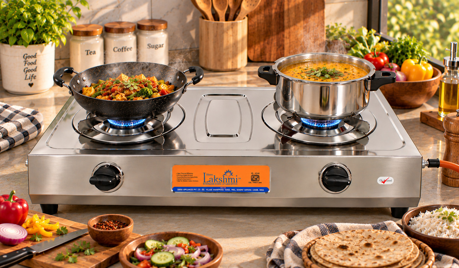 SHREE LAKSHMI VS2 Stainless Steel Manual Gas Stove