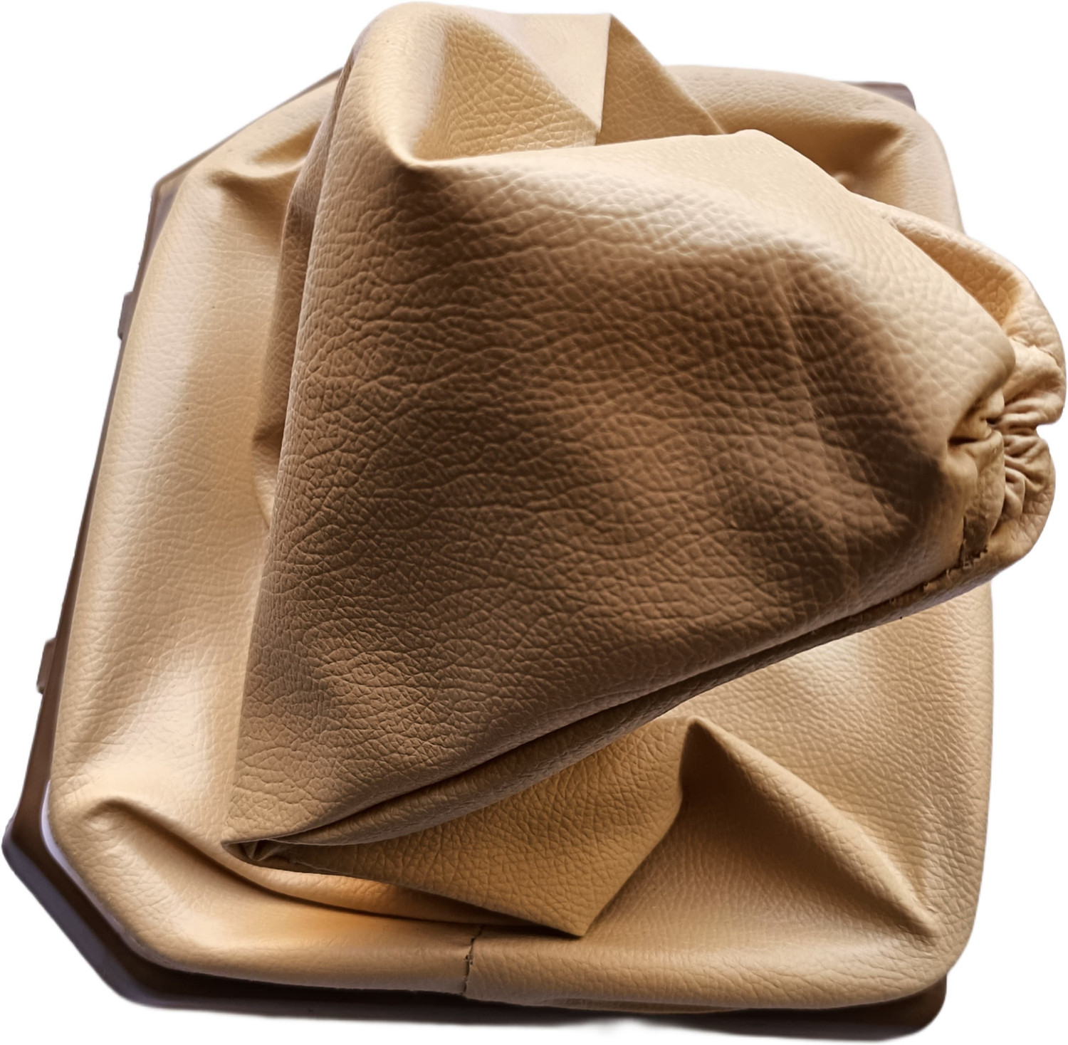 Image of My IND Beige Color Pu Leather Gear Shift Lever Cover for Bolero SLX /SLE Antique Finish Gear Shift Collar
