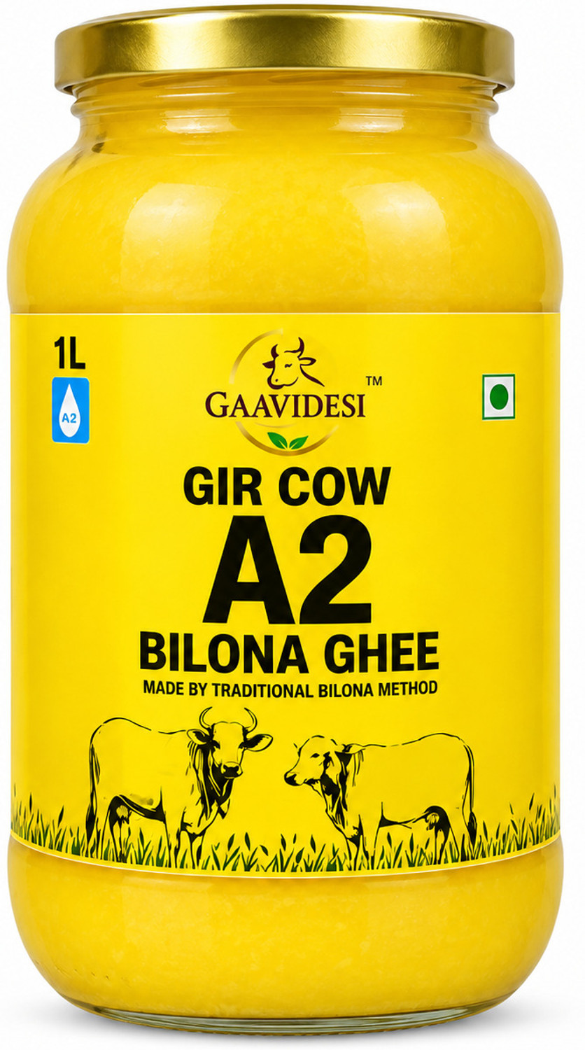 Image of Anveshan A2 Desi Cow Ghee (1 Litre x 2 Jars) | Traditionally Bilona-Churned Ghee Mason Jar (2000 ml, Pack of 2)