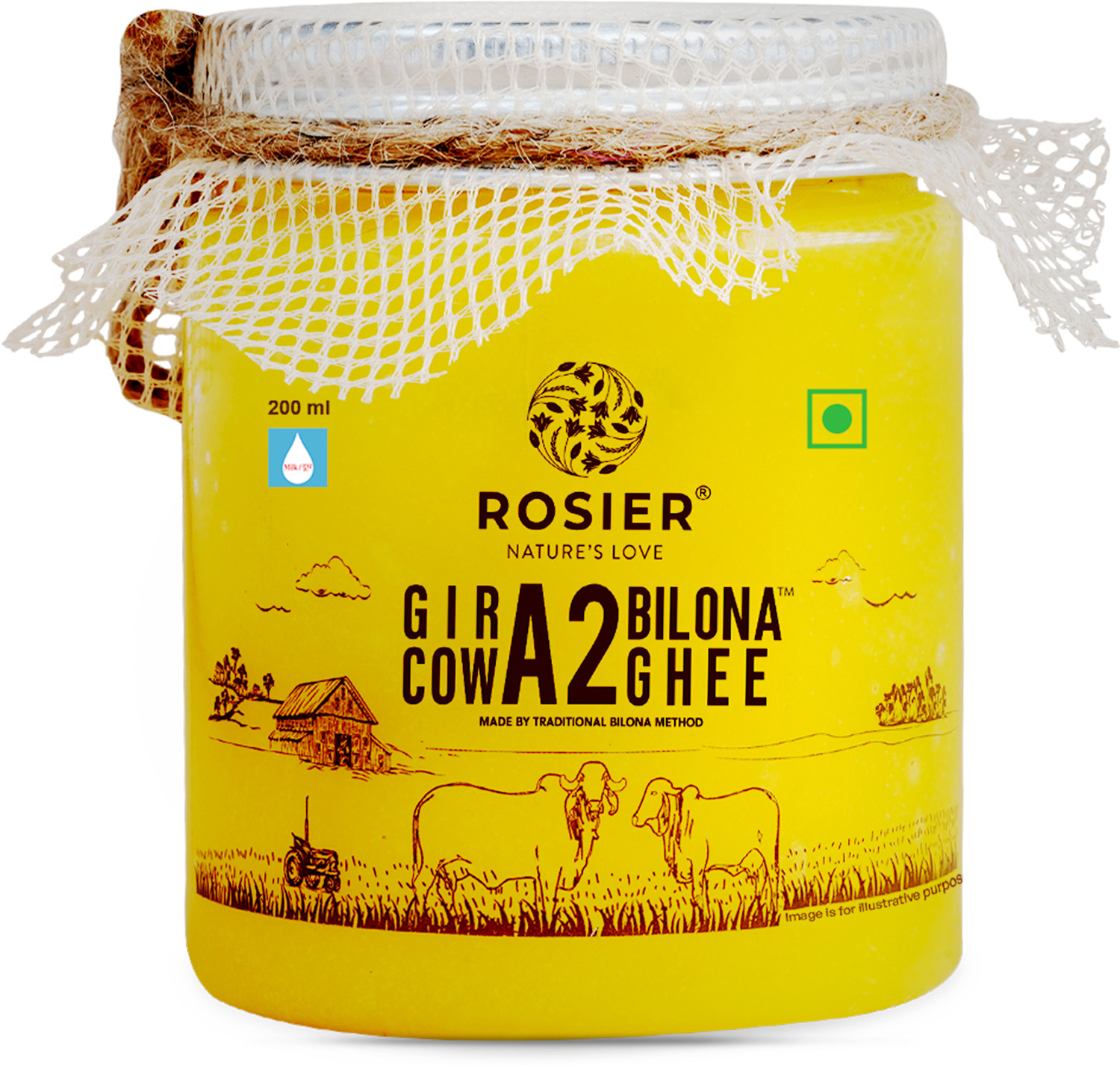 Image of Kapiva A2 Desi Ghee (Helps Reduces Joint Pain and Improves Heart Functioning) Glass Bottle (1000 ml, Pack of 2)