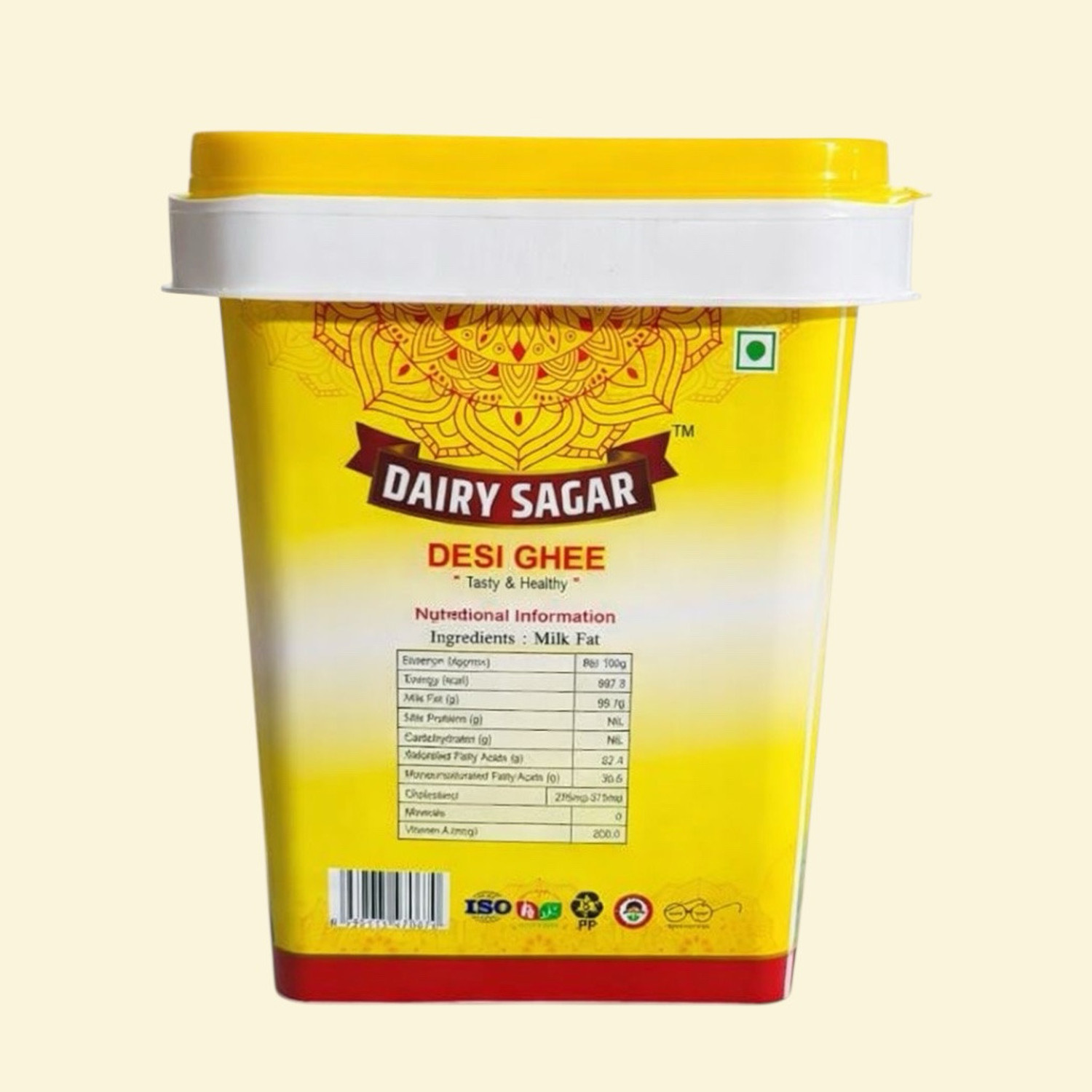 Image of dairy sagar Cow Ghee Traditional Bilona Method Grassfed Pure Cow ghee 5L BUCKET Ghee Can (5000 ml)