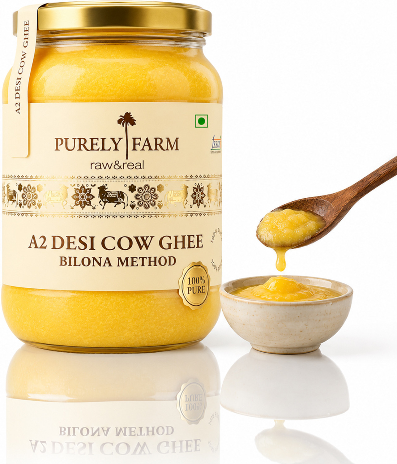 Image of dairy sagar Cow Ghee Traditional Bilona Method Grassfed Pure Cow ghee 5L BUCKET Ghee Can (5000 ml)