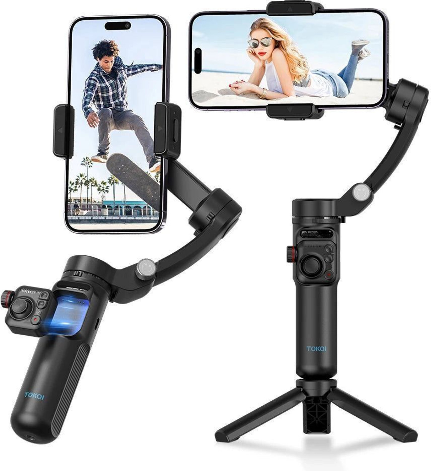 Image of hohem iSteady V3 Ultra w /AI Tracking Built-in Extendable Tripod,Fill Light & Remote 3 Axis Gimbal for Mobile (400Grams)