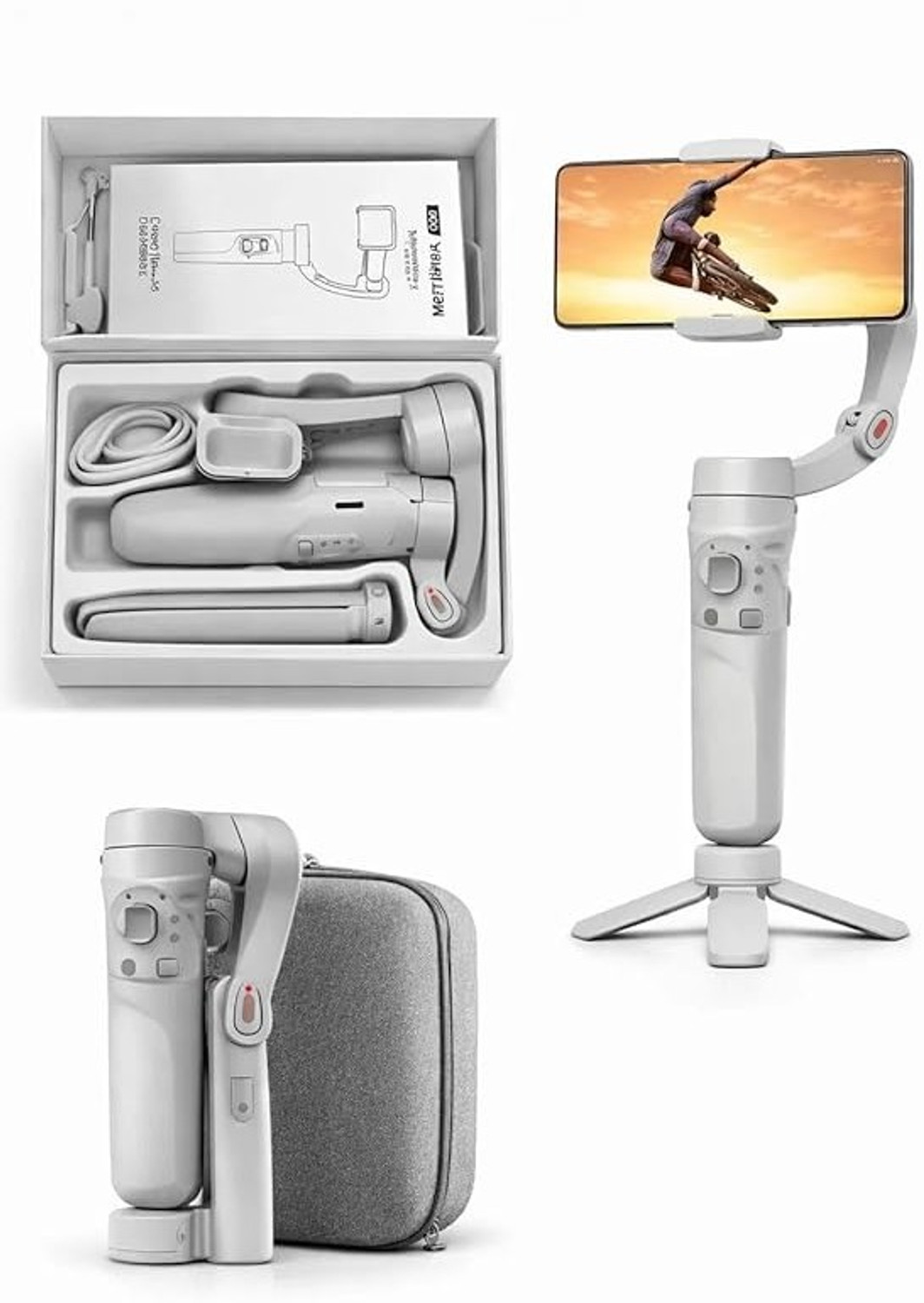 Image of hohem iSteady V3 Ultra w /AI Tracking Built-in Extendable Tripod,Fill Light & Remote 3 Axis Gimbal for Mobile (400Grams)