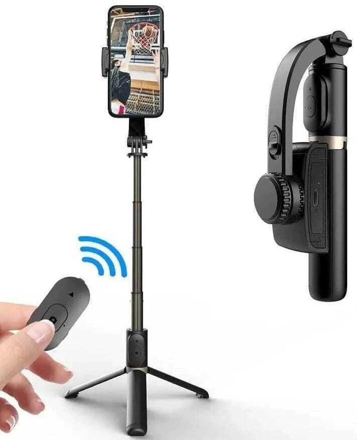 Image of keeva 3 Axis Handheld Smartphone Gimbal Stabilizer, Zoom Capability, Object Tracking, Video Edit & Share Support, Action Camera Support, 8 Hours Battery Life 3 Axis 3 Axis Gimbal for Camera, Mobile (300.0)