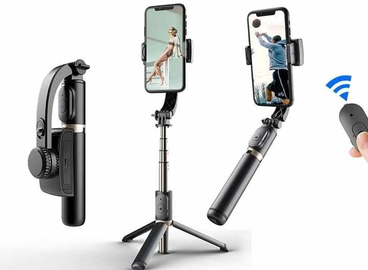 Image of keeva 3 Axis Handheld Smartphone Gimbal Stabilizer, Zoom Capability, Object Tracking, Video Edit & Share Support, Action Camera Support, 8 Hours Battery Life 3 Axis 3 Axis Gimbal for Camera, Mobile (300.0)