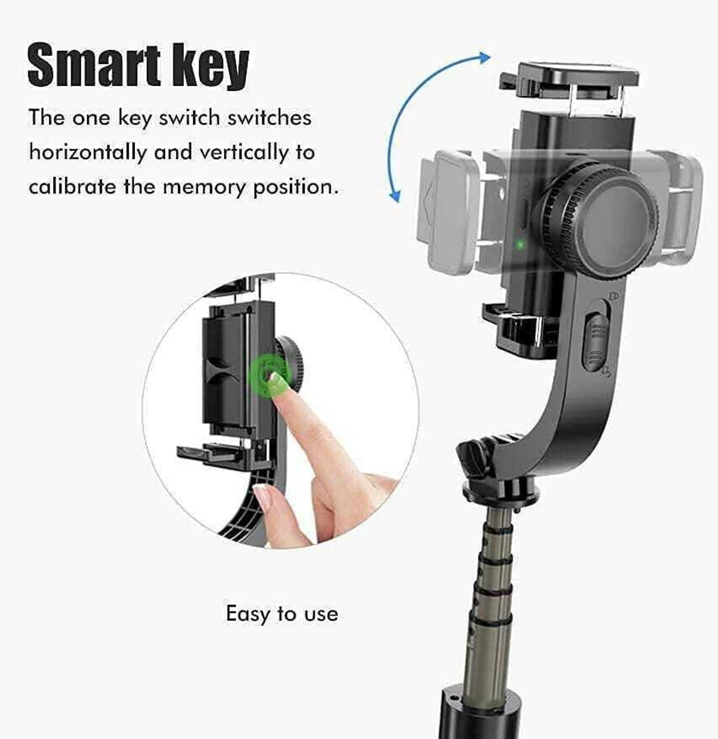 Image of keeva 3 Axis Handheld Smartphone Gimbal Stabilizer, Zoom Capability, Object Tracking, Video Edit & Share Support, Action Camera Support, 8 Hours Battery Life 3 Axis 3 Axis Gimbal for Camera, Mobile (300.0)