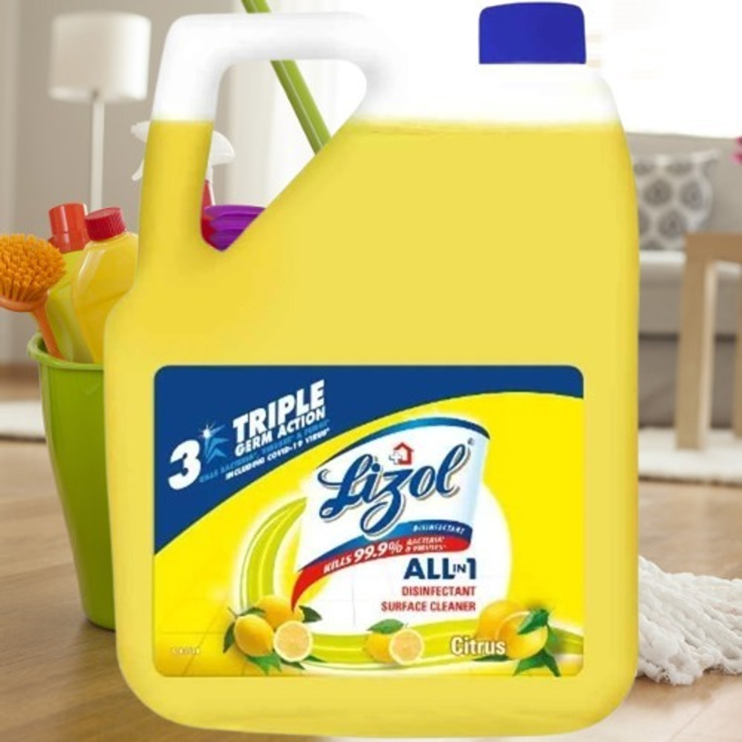 Image of Lizol urface & Floor Cleaner Liquid, Citrus Lemon Fragnance (5 L)