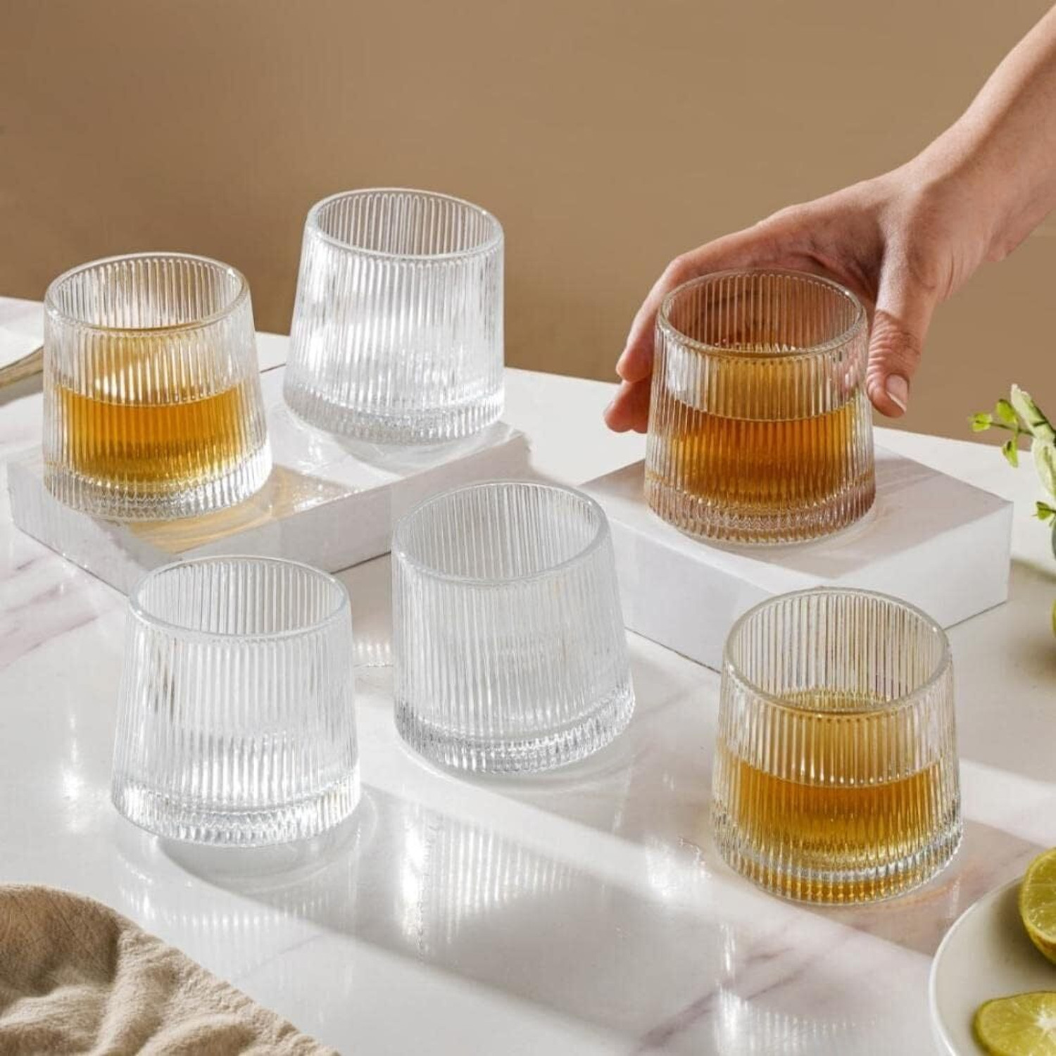 Image of Seiri (Pack of 4) Whiskey Glasses Imported Bar Glass-pack of 6 Glass Set Whisky Glass (500 ml, Glass, Clear)