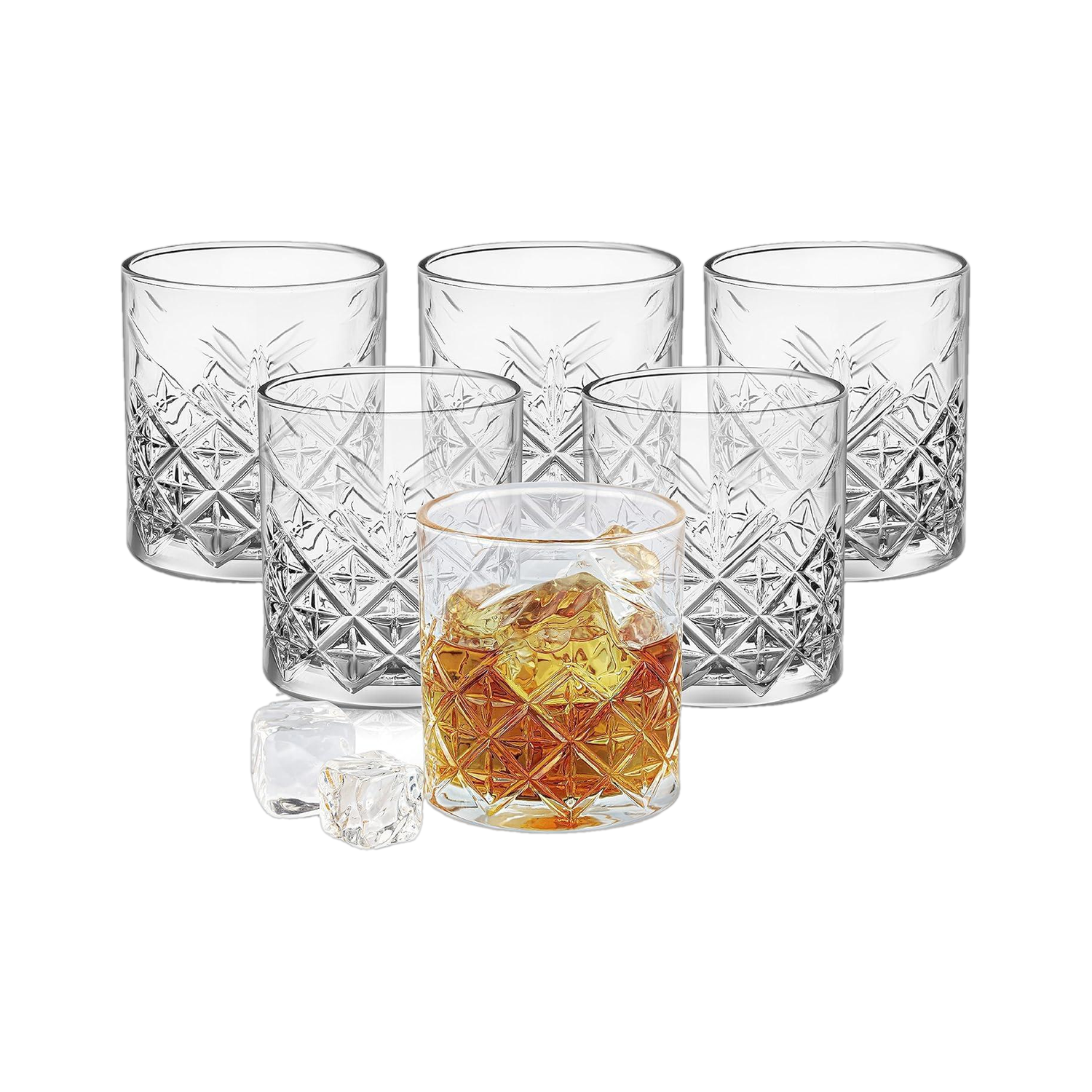 Image of Seiri (Pack of 4) Whiskey Glasses Imported Bar Glass-pack of 6 Glass Set Whisky Glass (500 ml, Glass, Clear)