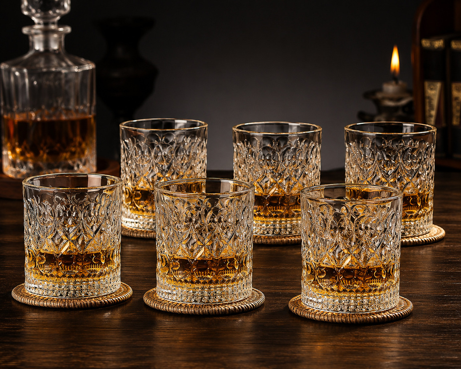 Image of Seiri (Pack of 4) Whiskey Glasses Imported Bar Glass-pack of 6 Glass Set Whisky Glass (500 ml, Glass, Clear)