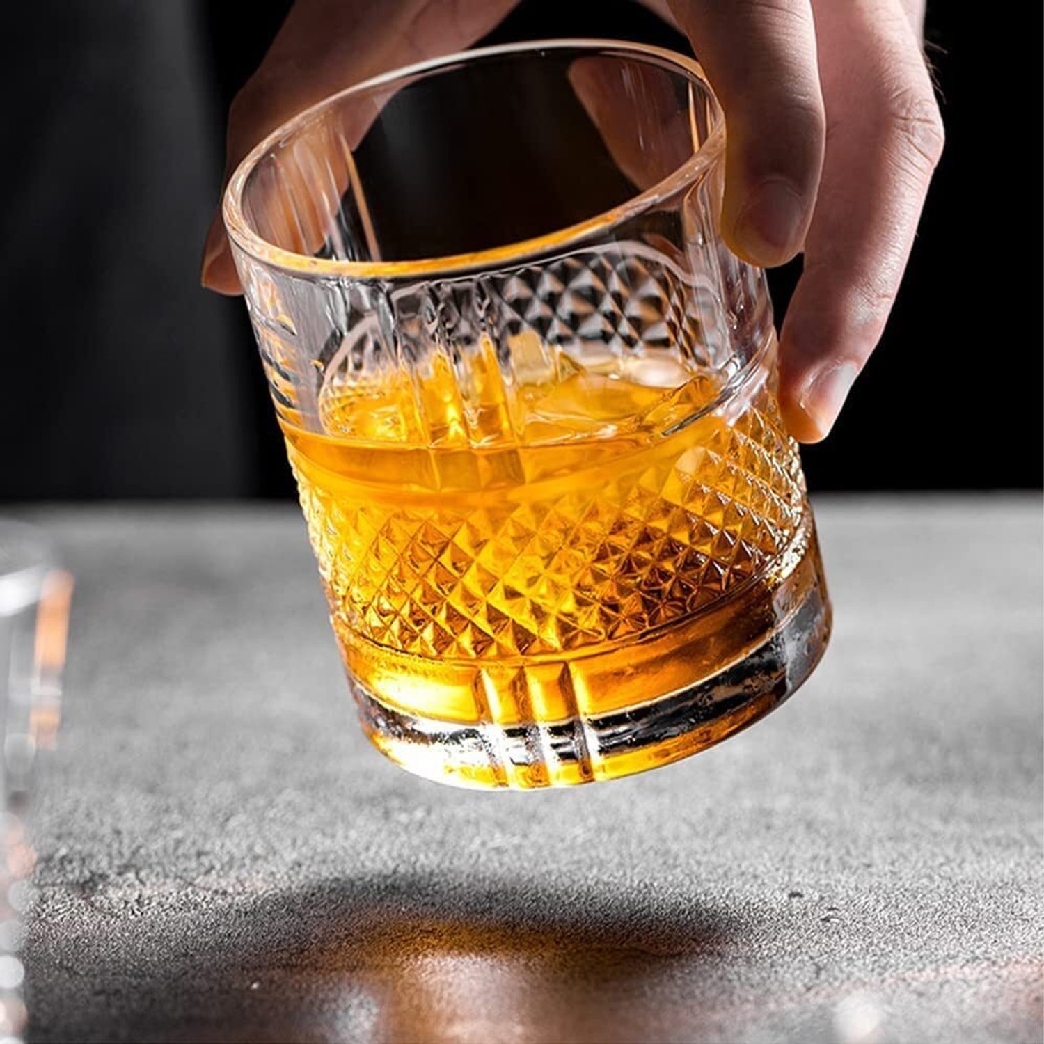 Image of Seiri (Pack of 4) Whiskey Glasses Imported Bar Glass-pack of 6 Glass Set Whisky Glass (500 ml, Glass, Clear)