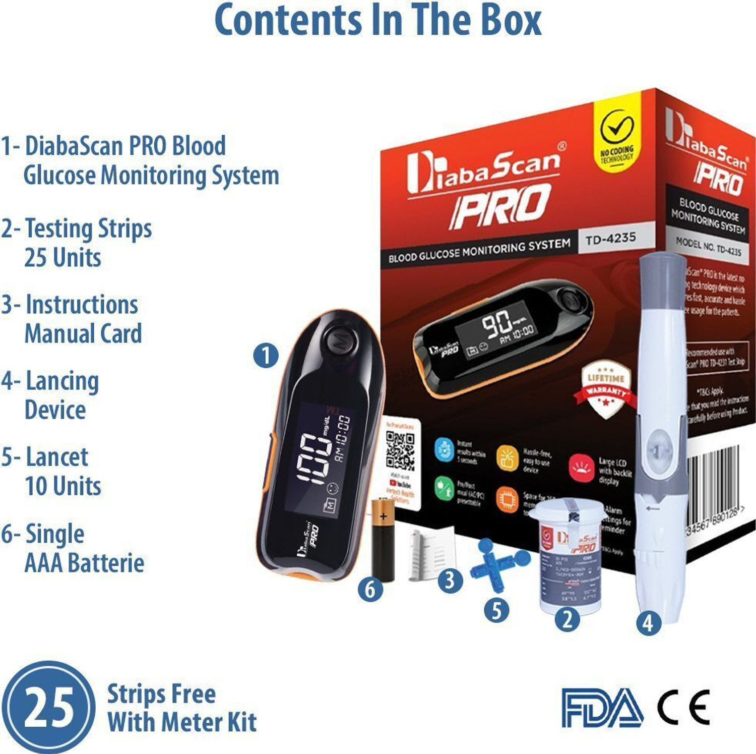 Image of DIABASCAN Pro Glucometer (Black)