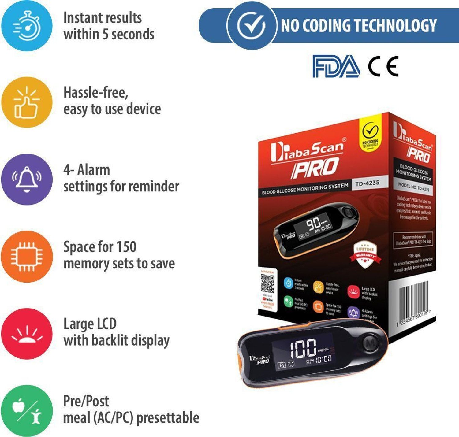 Image of DIABASCAN Pro Glucometer (Black)