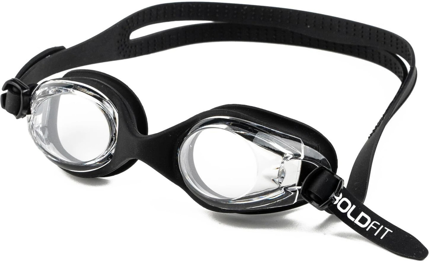 Image of AirSound Big Frame Swim Goggles UV & Fog Resistant with Case - Adults (Black)