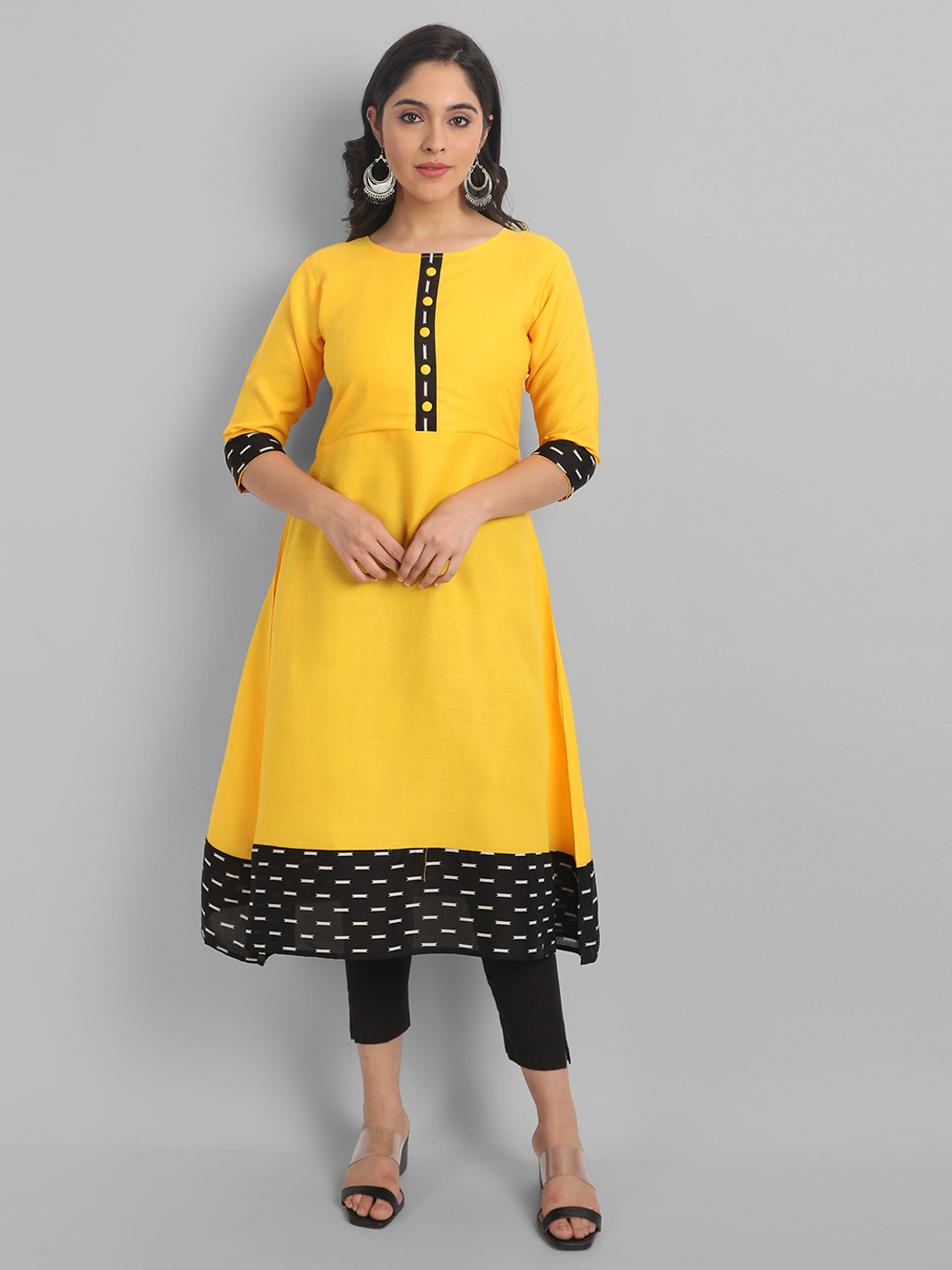 Image of Mialo fashion Floral Print Viscose Rayon Flared Kurta for Women (Red)