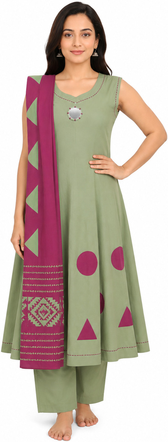 Image of Shantika Women Viscose Rayon Kurta Pant Dupatta Set