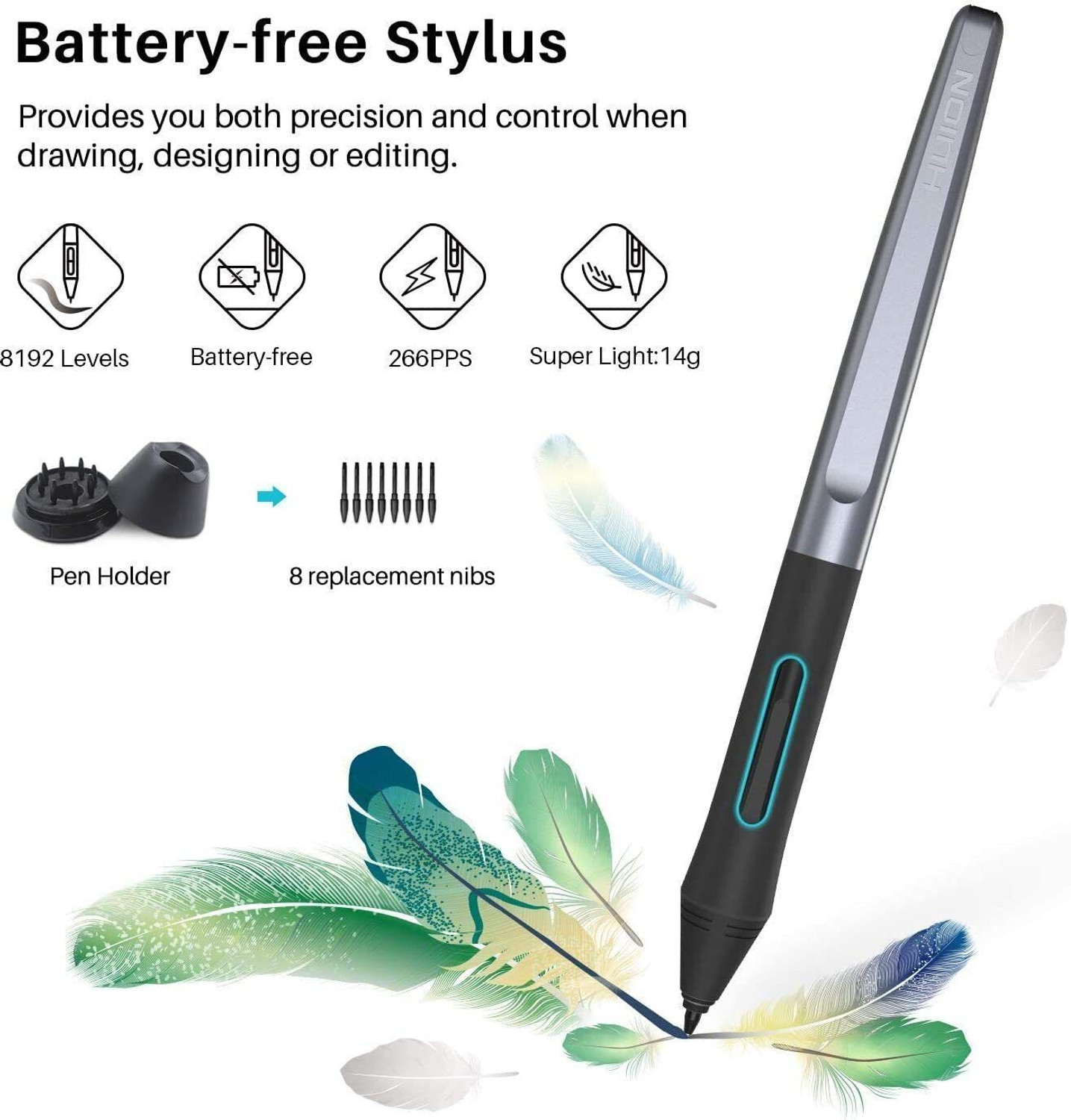 Image of HUION H640P 6.3 x 3.9 inch Graphics Tablet Connectivity - USB (Black)