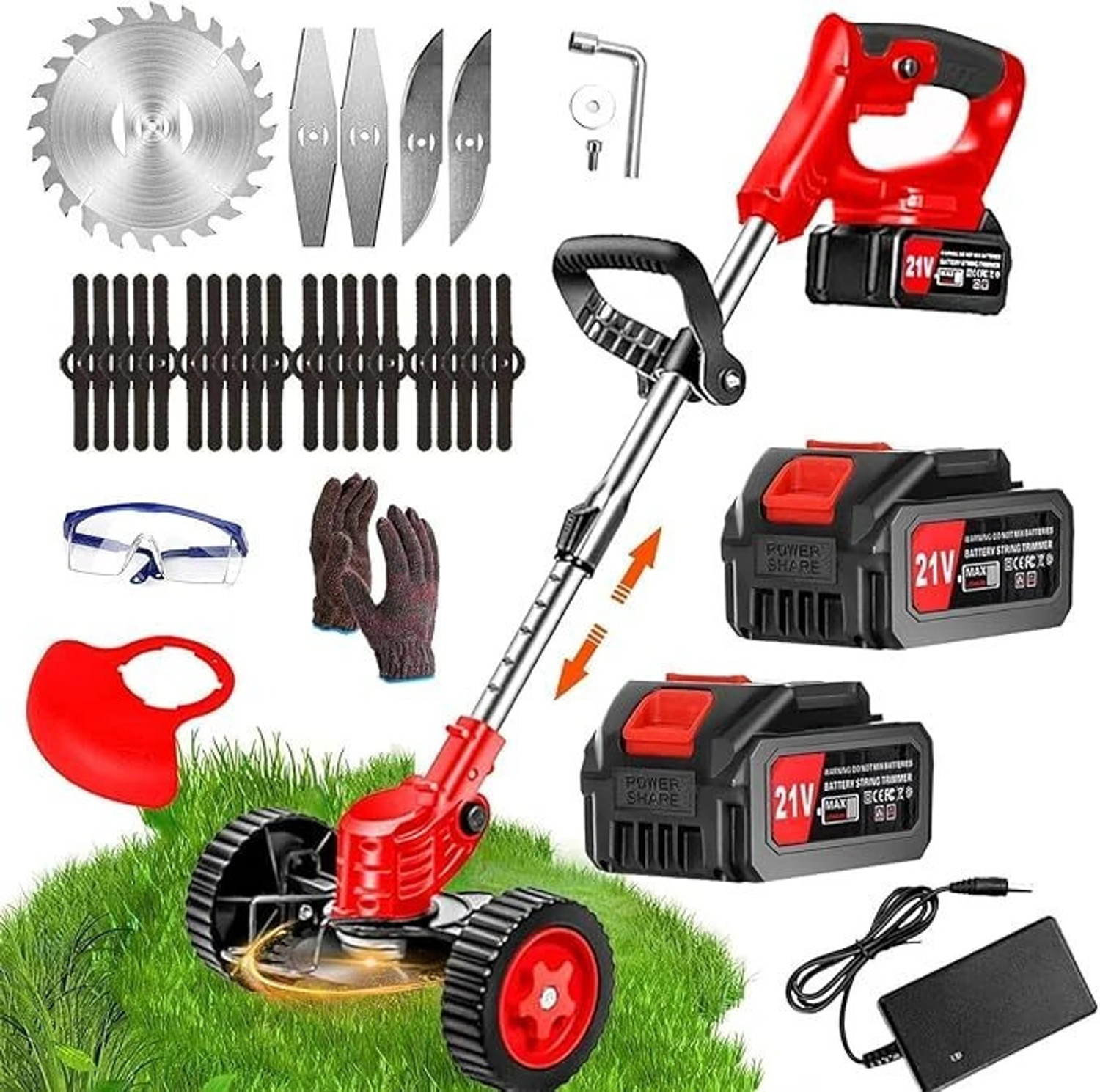 Image of VOLTZ VZ-LM1600 Electric Lawn Mower 13'' Blade Grass Cutting Machine 30L, 1600W Motor LM-1600 AC Adapter Self Propelled Lawn Mower (13 inch)