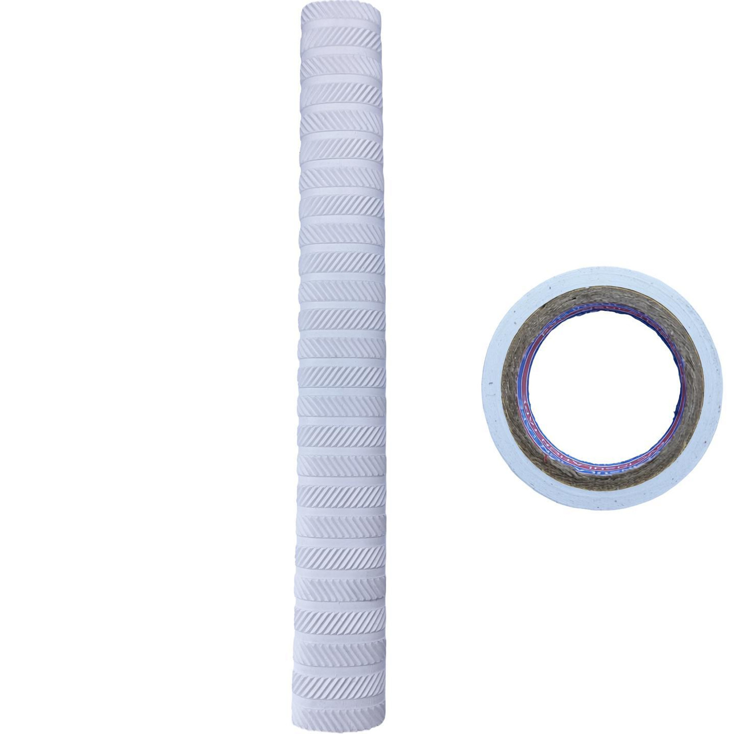 RaiGen White Cricket Bat Grip with White Grip Tape - Image 1
