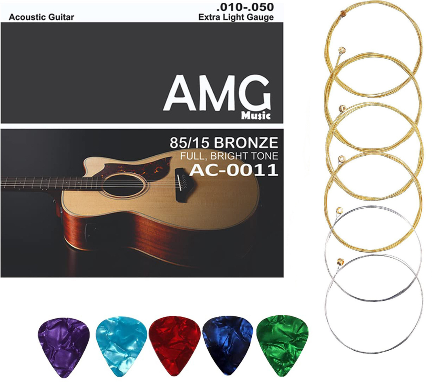 Image of Verilux Acoustic Guitar Pickup 12 Pole Clip On Acoustic Pickup Plug and Play Guitar String (6 Strings)