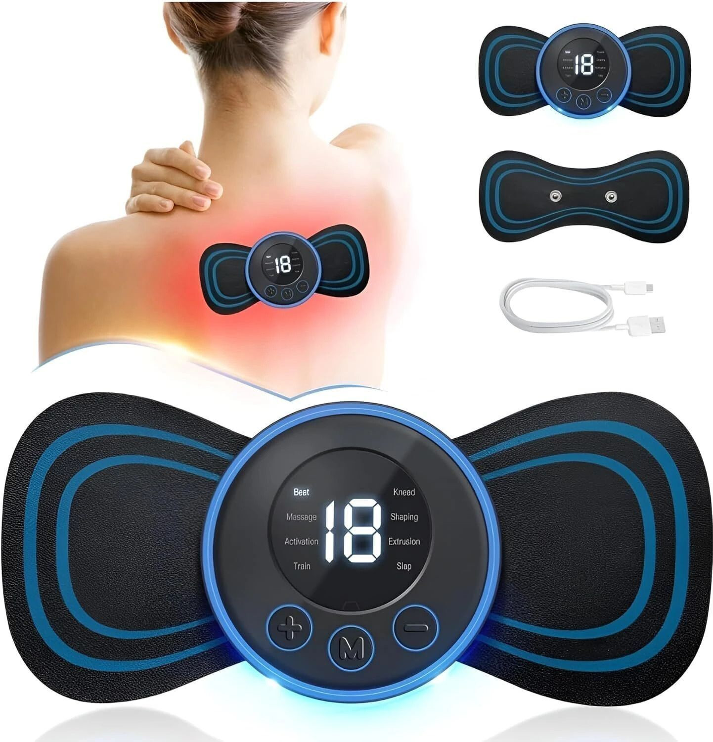 Image of R A Products Blueidea Digital Therapy Machine Relax You from Stress and Tiredness, Full-Body Massager for Muscle Relax, Pain Relief - Fat Burner and Relaxation Massager Blueidea Digital Therapy Massager (White)