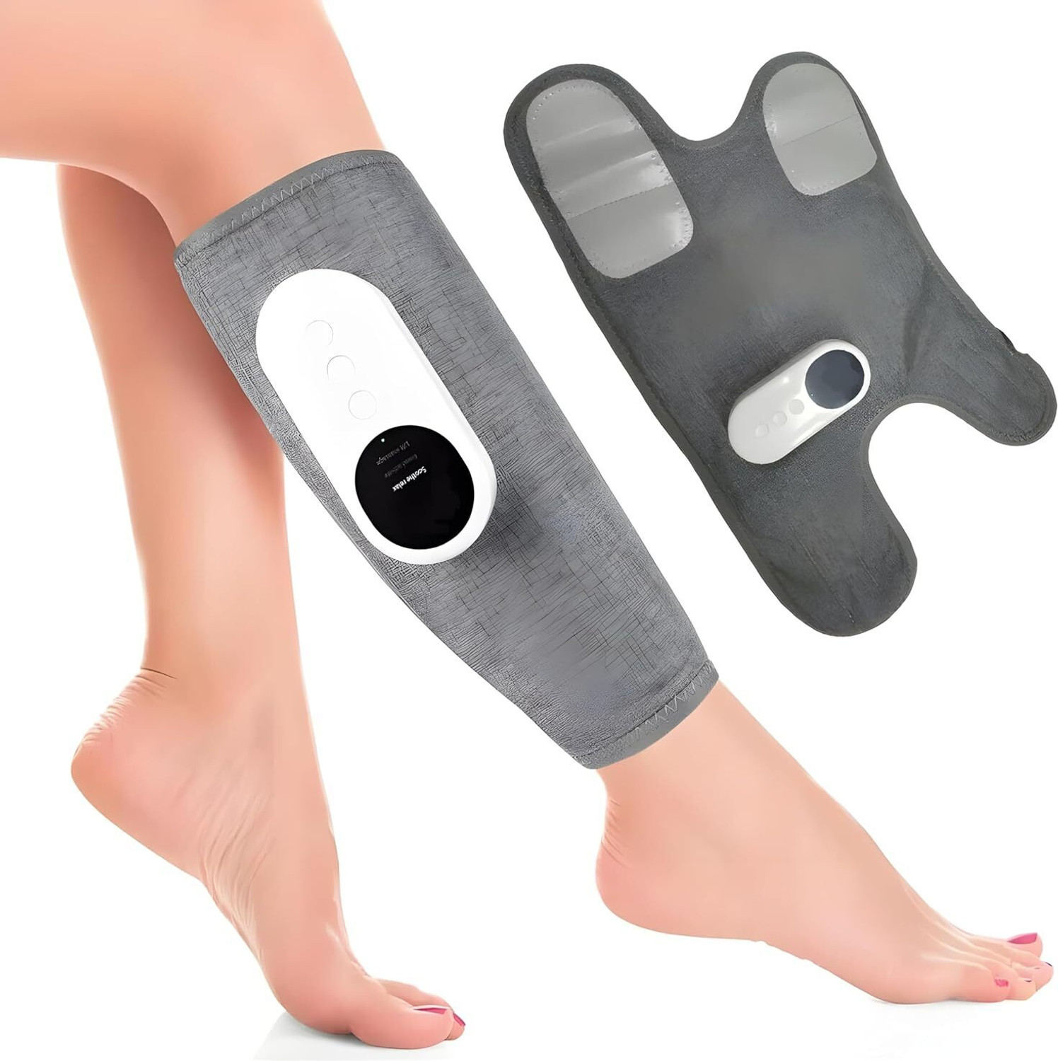 Image of LEADWORT Leg & Thigh Massager 28 Air Bags 3 Level Air Pressure Heating Roller Therepy, Improve Blood Circulation Kneading Legs Massager (Brown)