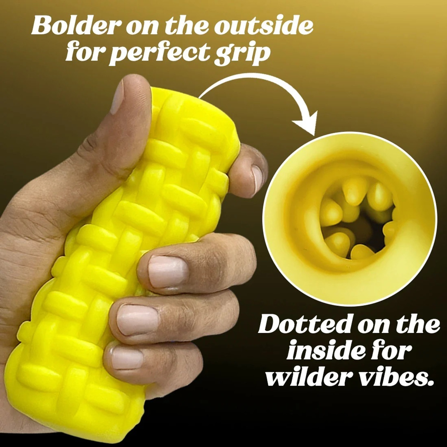 Image of AFARAXIA Yellow Intense Stroker Sleeve For Boys & Mans Finger Sleeve (Pack of 1)