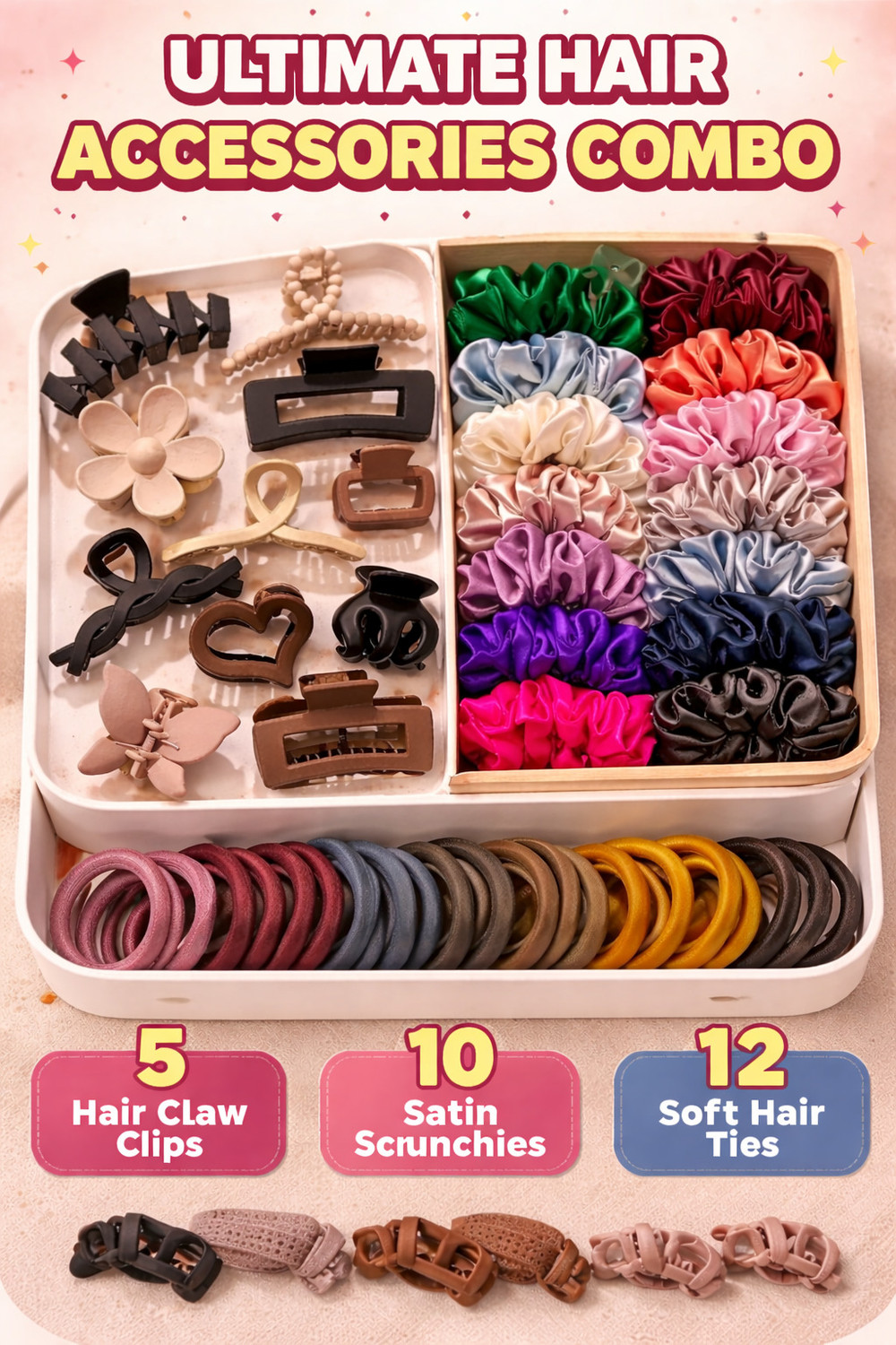 Image of Eyahyo Enterprise Hair Accessories Combo Hair Accessory Set (Multicolor)