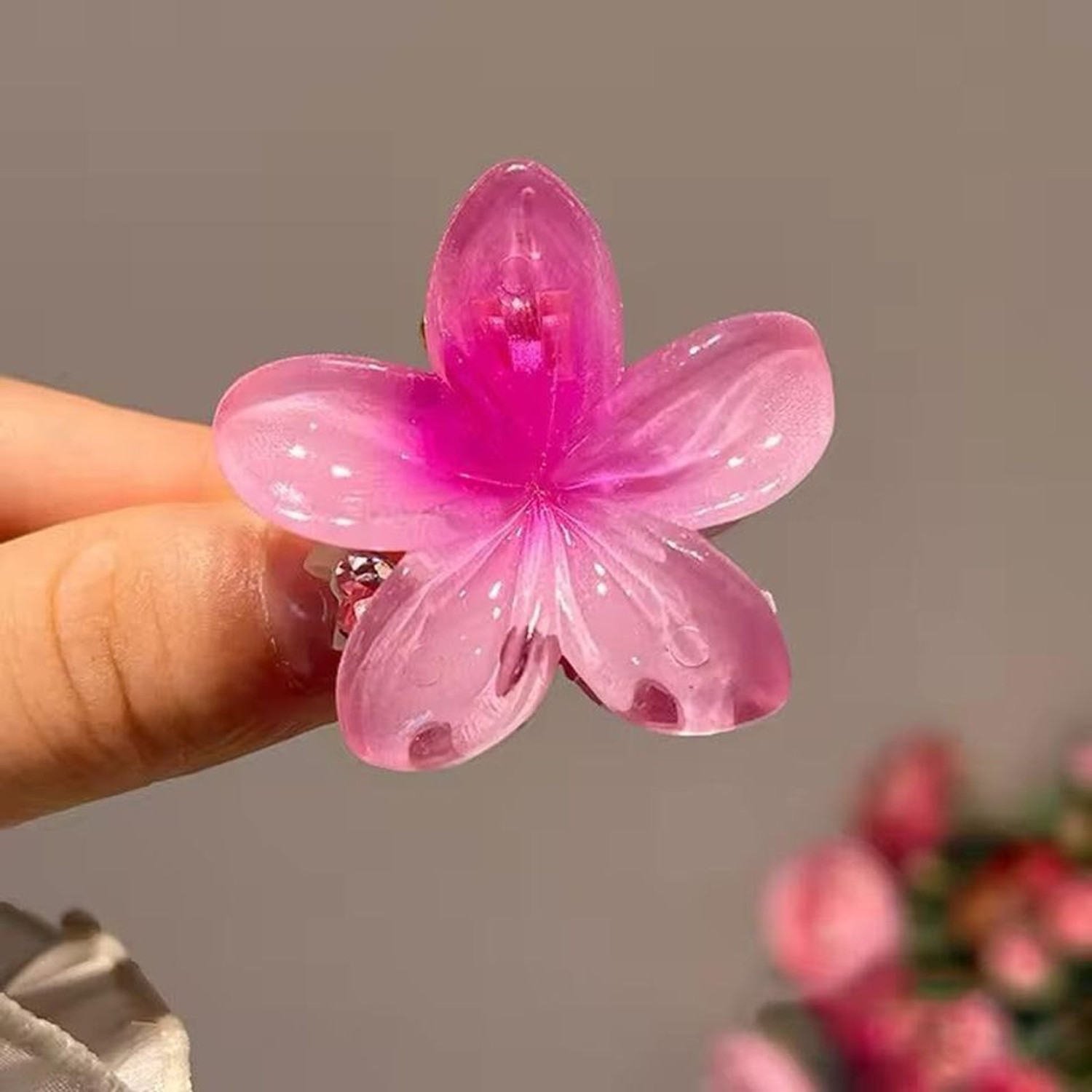 Image of StyleShine Flower Claw Clip - 4pc Stylish Korean Hair Clips for Women, Flower Hair Clip (Multicolor)