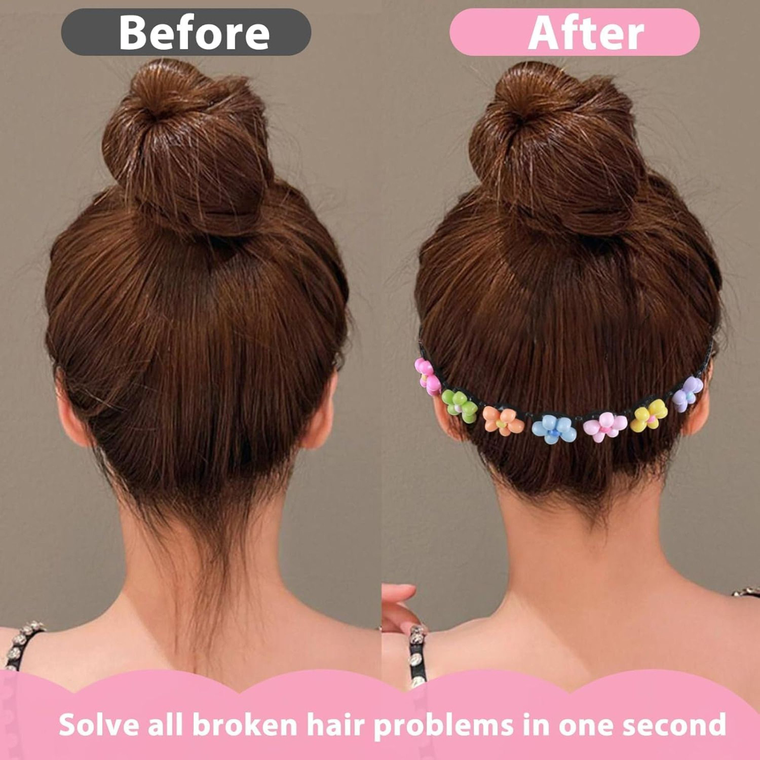 Image of Jiyancreation White Flower Hair Bun Maker Clip Bun Clip (White)
