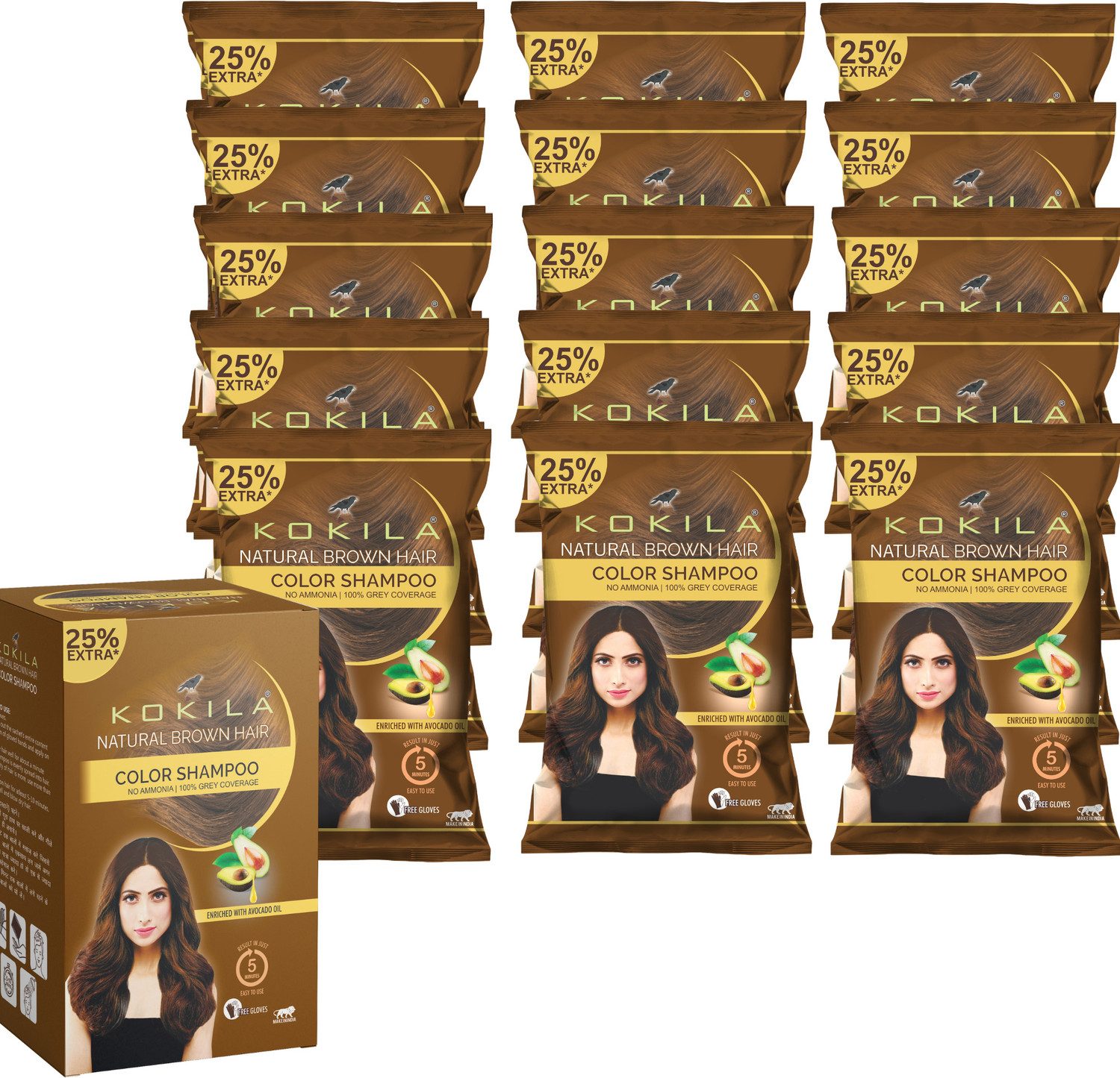 Image of Akansha Natural Burgundy Henna Powder With Amla and Bhringraj (Pack of 5, 20g each) , Burgundy
