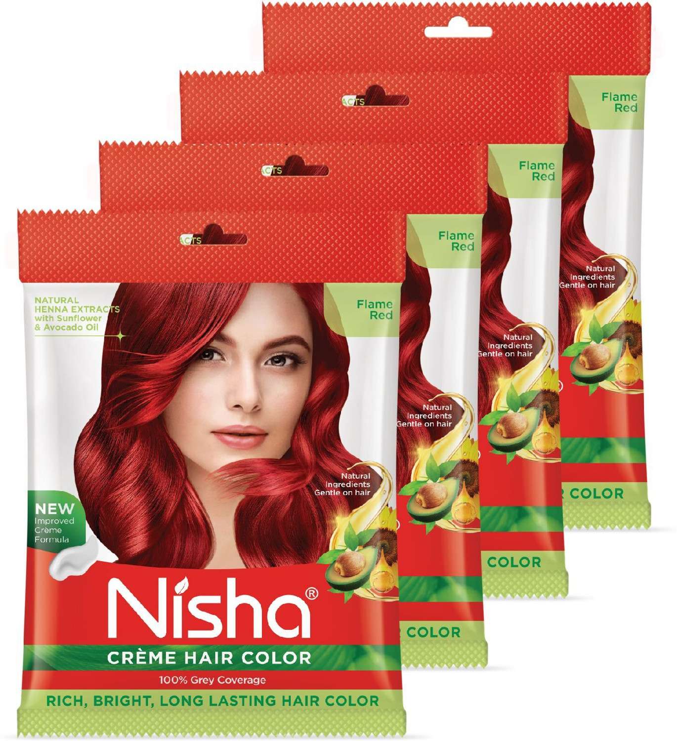 Image of Nisha Creme Hair Color Rich Bright Long-Lasting Natural Henna Extract , MAHOGANY 5.5