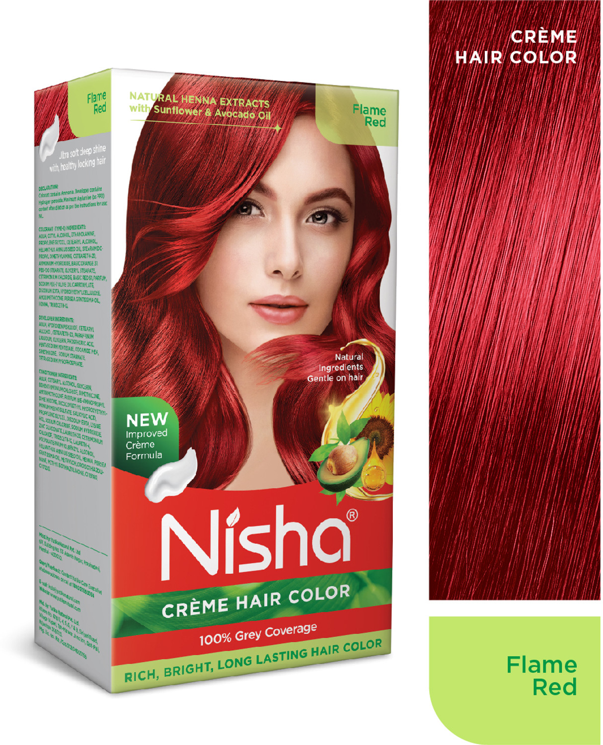 Image of Nisha Creme Hair Color Rich Bright Long-Lasting Natural Henna Extract , MAHOGANY 5.5
