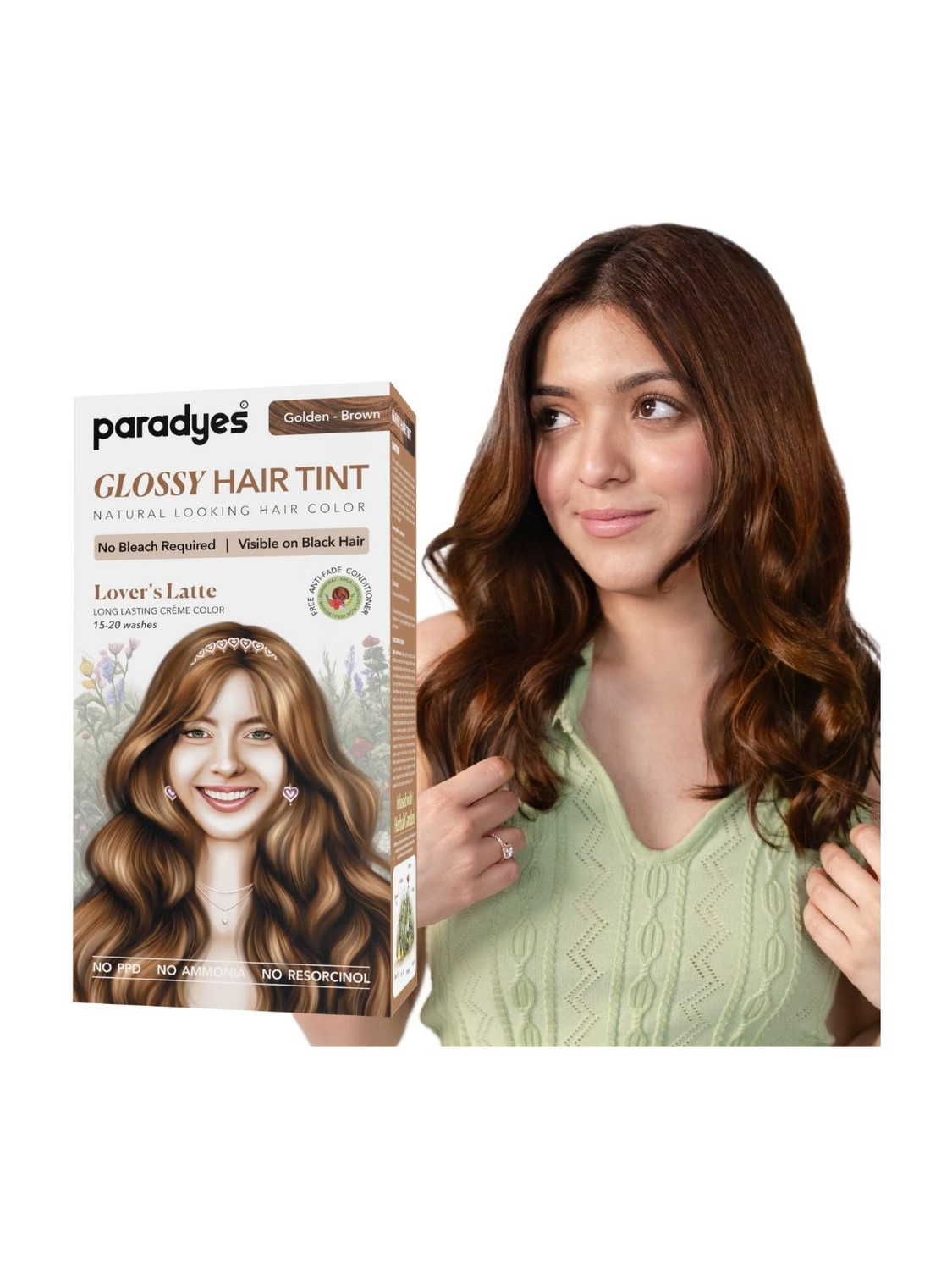 Paradyes No Bleach Glossy Hair Tint, Lover's Latte - Image 1