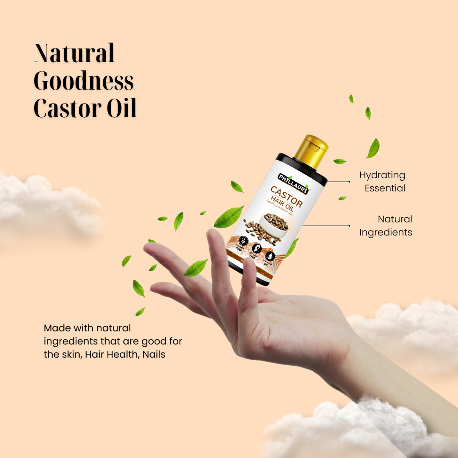 Image of Phillauri Castor Oil Cold Pressed To Support Hair Growth Hair Oil (500 ml)